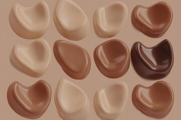 Fototapeta premium PANTONE 17-1230 Mocha Mousse Minimalist 3D Pattern Wallpaper Design