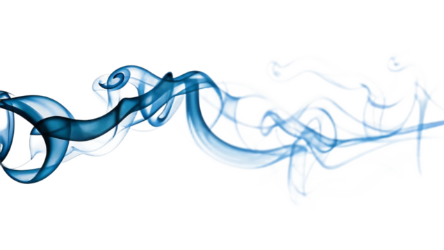Blue smoke border isolated on transparent background