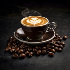 Fototapeta premium Espresso with Dark background