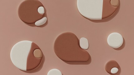 Obraz premium PANTONE 17-1230 Mocha Mousse Minimalist 3D Pattern Wallpaper Design