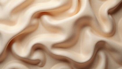 Obraz premium Light beige fabric with soft folds and waves, creating a smooth and silky texture.Elegance. Softness. Fluidity. Fashion design, product photography, texture focus, fabric design, smooth flow, textile 