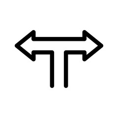 T Junction Icon Vector Symbol Design Illustration