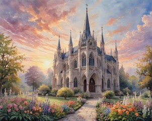 배경,일러스트레이션,워터컬러,라인아트,썸네일,풍경,배경화면,판타지