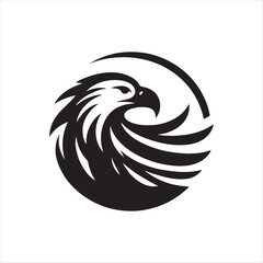eagle silhouette vector clip art logo design