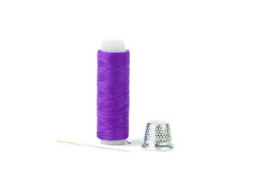 Sewing thimbles, bobbin and needle