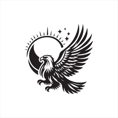 eagle silhouette vector clip art logo design
