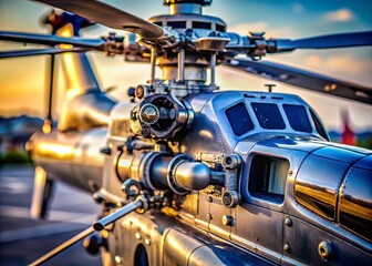 Obraz premium Navy Helicopter Tail Rotor Closeup - High Depth of Field Photography - Aerial Vehicle Detail