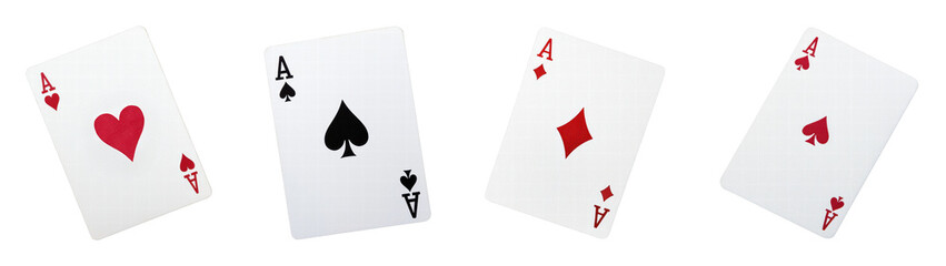 Four aces from a standard deck of playing cards