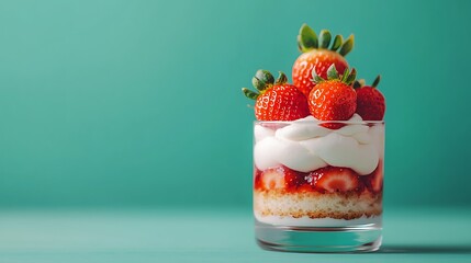 Delicious Strawberry Cream Dessert in Glass