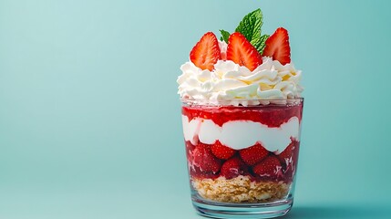 Delicious Strawberry Cream Dessert in Glass (1)