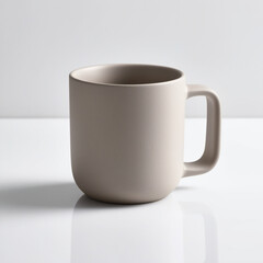 Obraz premium Ceramic coffee mug with minimalist design isolated on transparent background, ideal for branding and product display in high-resolution 