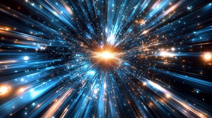 Naklejka premium A vibrant depiction of a cosmic explosion, illustrating the beauty of the universe.