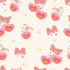 love cherry seamless pattern