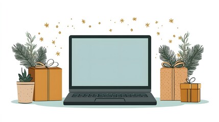 Flat vector of a subscription box service featuring items curated through data-driven personalization