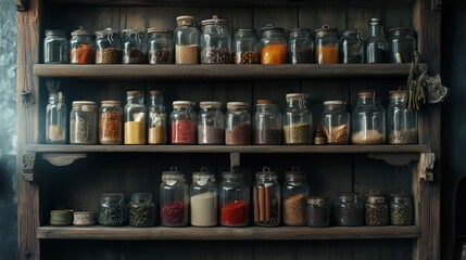 Shelves Full of Spice Jars