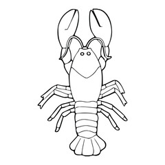 Watercolor vector of a cartoon shrimp, isolated on a white background, shrimp animation