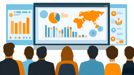 Obraz premium Flat vector illustration of professionals engaging in upskilling training sessions
