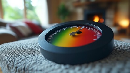 Satisfaction meter concept with a happy emoji selected, showcasing customer satisfaction, evaluation feedback, and excellent service in a bright 3D-rendered scene