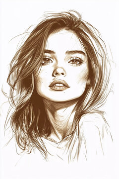 Portrait of a girl. Sketch