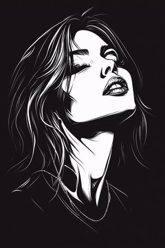 Portrait of a girl. Sketch