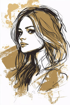 Portrait of a girl. Sketch