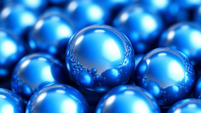 A cheerful party background with a cluster of blue balloons in varying shades creating a festive and fun atmosphere ideal for birthday or holiday decoration