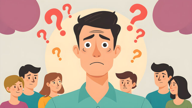 Illustration of unsolvable business problems and inability to find new ideas. Generative AI