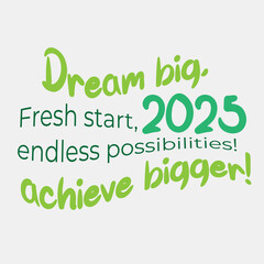 Inspirational Colourful 2025 New Year Concepts Typography vector illustration	
