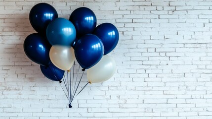 Festive abstract background of blue air balloons floating playfully in a cheerful composition ideal for party decorations and birthday celebrations