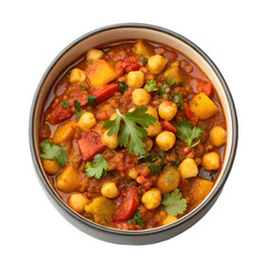 indian chickpea chana masala on transparent background