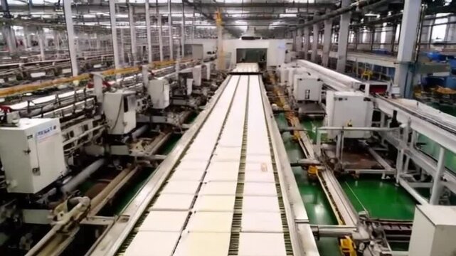 Interior of ceramic tile factory