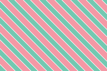 Obraz premium Pastel diagonal stripe seamless vector pattern. Spring pink, green and white geometric repeat pattern for background, scrapbooking, wrapping paper or textile print