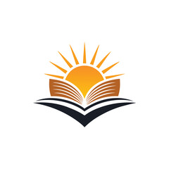 Vibrant Orange and Yellow Gradient Book Logo