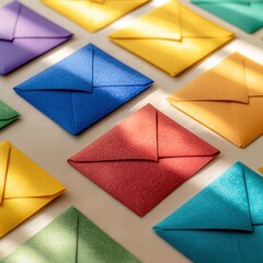 Colorful Envelopes for Ramadan Celebration on a Light Surface
