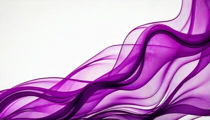 Purple violet organza tulle voile backdrop wallpaper sheer fabric swirl textile luxury luxurious elegant swirl silky backdrop transparent diagonal flat-lay fabric semitransparent on white background