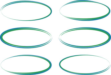 green colored abstract ellipse set