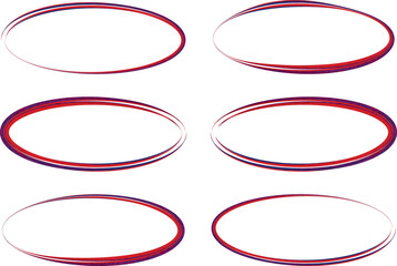 dark red colored abstract ellipse set