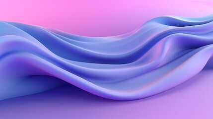 Abstract Blue Waves on Purple Background