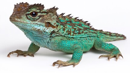 Obraz premium Vibrant Green Lizard Reptile Closeup Studio Shot