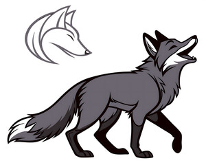 Fototapeta premium Set of Fox Gaming Mascot logo for Gaming logo brands for designs asseset copy space illustration