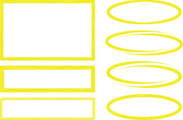 Obraz premium yellow artwork abstract pattern frames set