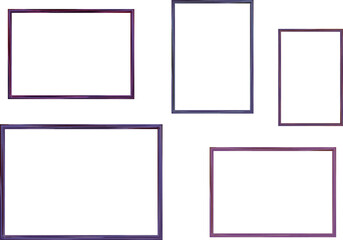 dark colors rectangular frames set vector