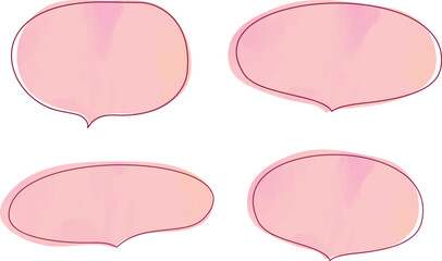 coral pastel color speech bubbles set vector