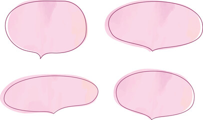 light pink color speech bubbles set vector