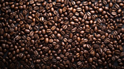 Fototapeta premium Close-up of coffee beans in a rustic setting