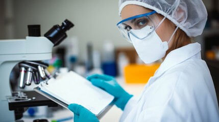 Food safety inspector working in laboratory