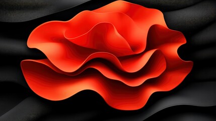Fototapeta premium Abstract Red and Black Organic Form - Modern Art Background