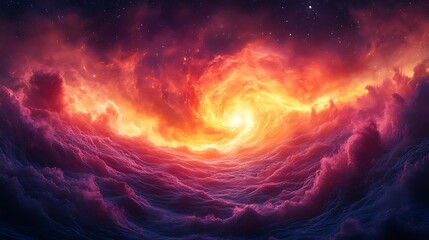 Obraz premium Cosmic Nebula Swirling Colors Across Starry Sky