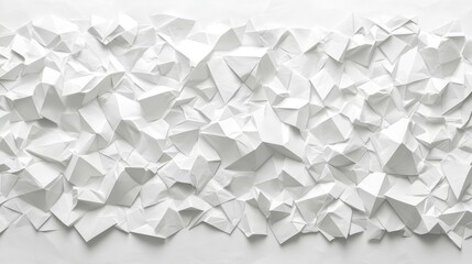 Abstract polygonal design on a white background, with sharp edges and geometric shapes overlapping to form a visually appealing modern composition