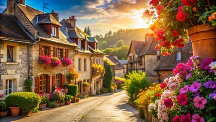 Fototapeta premium Peaceful Countryside Living: Bokeh Photography of French Provincial Life